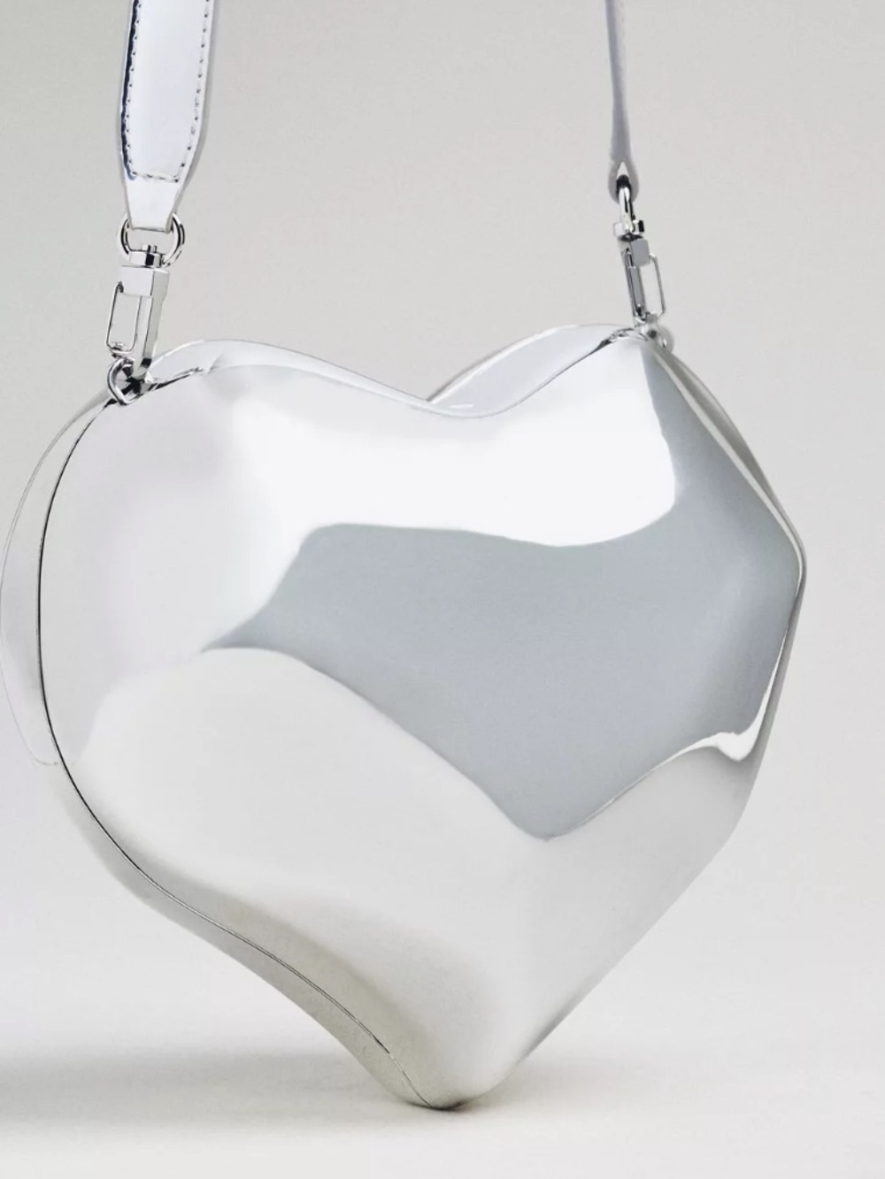 Simon Miller Silver Molded Heart Bag Metallic Shoulder Crossbody - Picture 5 of 14